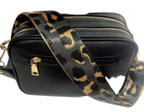 Two compartment crossbody bag -Black