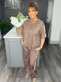 Leopard stripe Co-ord set-Mocha