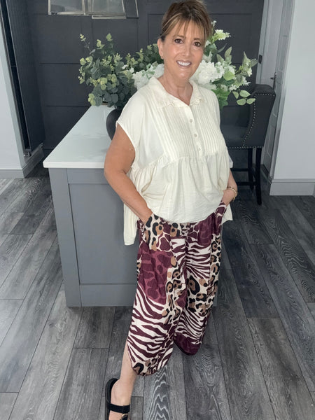 Mulberry abstract animal print trouser
