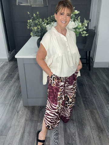 Mulberry abstract animal print trouser