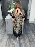 Sahara tassel dress-Black/Gold