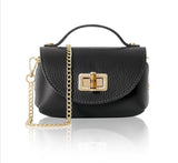 Italian leather smart crossbody bag-Black