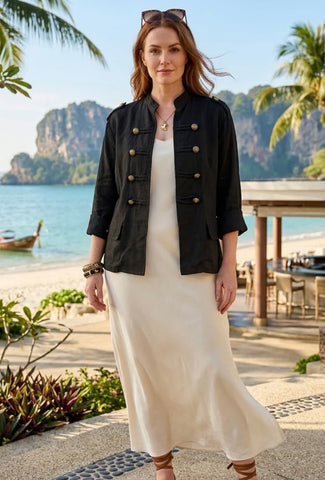 Chic military jacket-Black