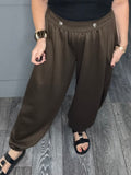 Soft touch military balloon joggers-Chocolate