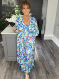 Vibrant water colour flower V front Maxi