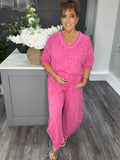 Italian textured luxury Co-ord set-Fuchsia