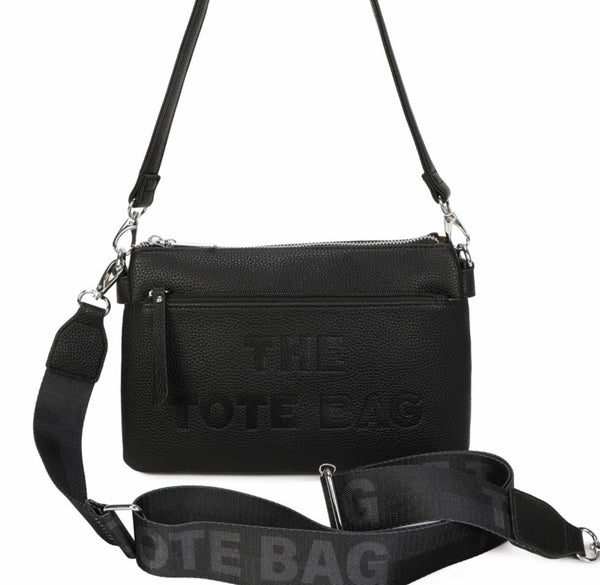 Black multi compartment crossbody Tote