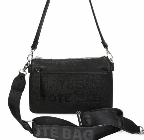 Black multi compartment crossbody Tote