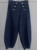 Military denim jeans-Dark denim