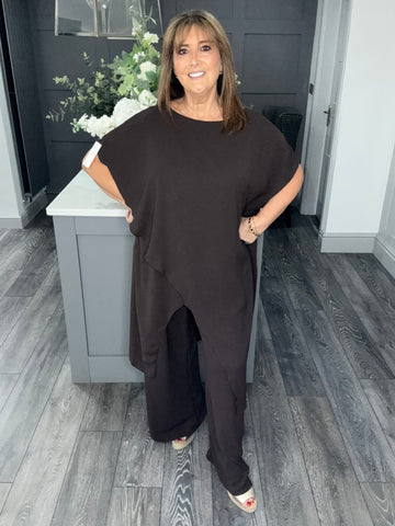 Paloma curve fit two piece set-Chocolate