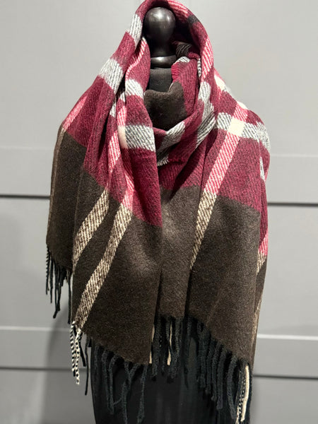 Cashmere blend chunky scarf-Berry mix