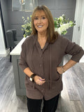 Italian. Cashmere blend hooded cardigan-Mocha