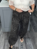Chocolate leopard print harem pants