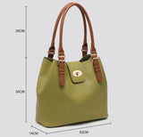 Two tone shoulder Tote bag in bag set-Black