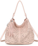 Tassel artisan hobo bag in bag set-Pink