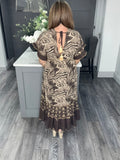 Sahara tassel dress-Chocolate/Gold