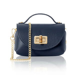 Italian leather smart crossbody bag-Navy