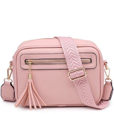 Pink tassel camera bag
