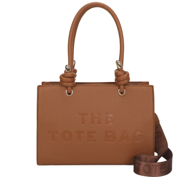Knotted handle Tote bag-Tan