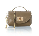 Italian leather smart crossbody bag-Mocha