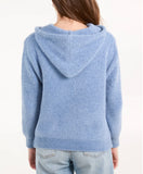 Zip up cosy chenille zip hoody-Blue
