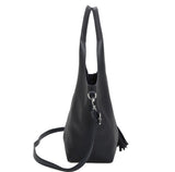 Black shoulder tassel bag in bag set