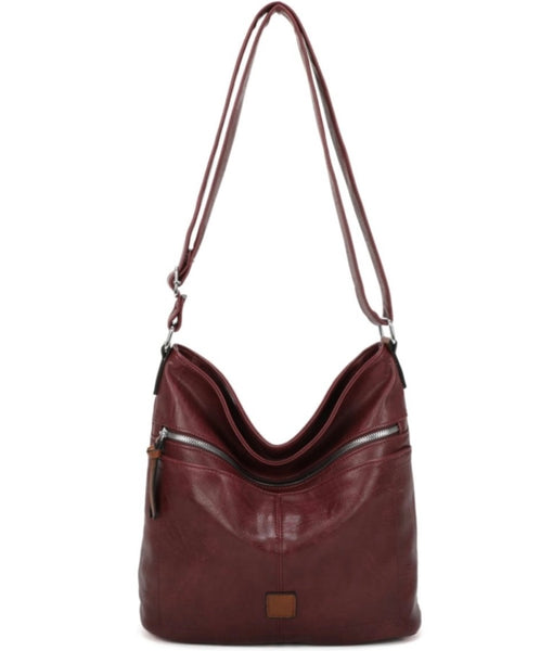 Classic crossbody bag two tone-mulberry