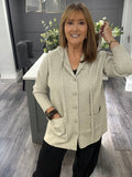 Italian cashmere blend hooded cardigan-Oatmeal