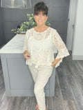 Claudia crochet top-Beige