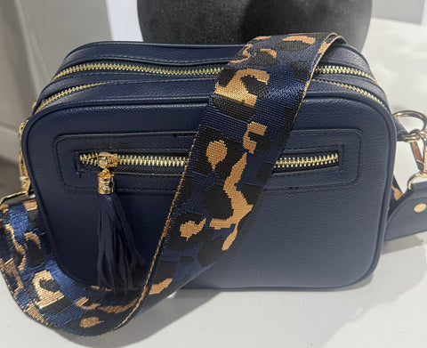 Two compartment crossbody bag-Navy