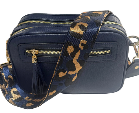 Two compartment crossbody bag-Navy