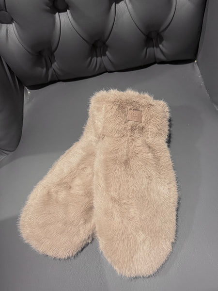 Luxe faux fur mittens-Mocha