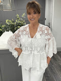 Alexa lace crochet shrug/cardigan -white