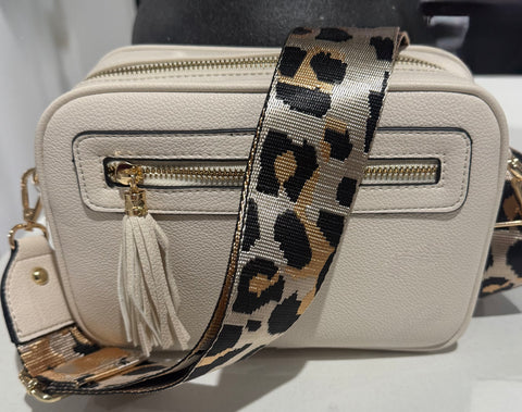 Two compartment crossbody bag-Beige