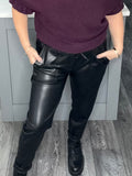 Black Pu joggers
