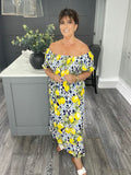Portofino lemon dress-Navy