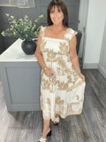 Bali bandeau midi dress-Beige