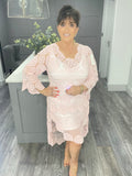High low crochet dress-Pink