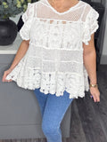 Sadie crochet top with vest-White