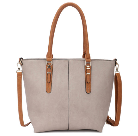 Taupe shopper with purse