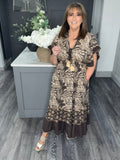 Sahara tassel dress-Chocolate/Gold