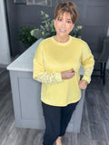 Ruby double lace sleeve top-Yellow