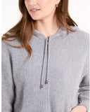 Zip up cosy chenille hoody-Grey