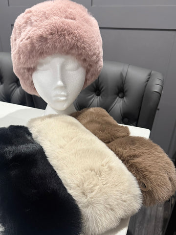 Luxury faux fur headband-Pink