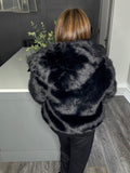 Mayfair faux fur hooded jacket-Black