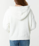 Zip up cosy chenille hoody-Ivory