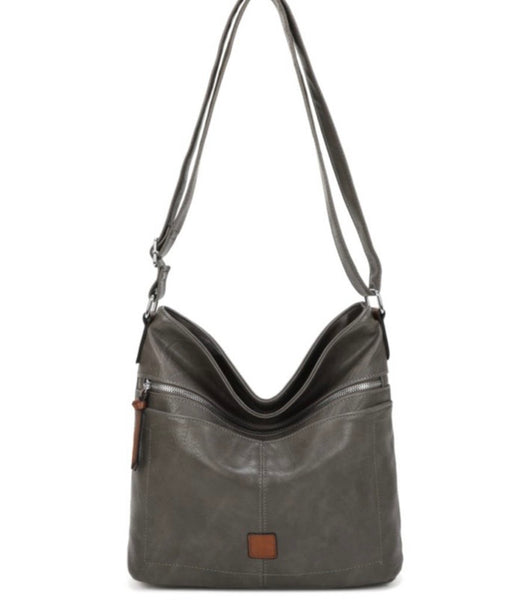 Classic crossbody bag two tone-Dark grey