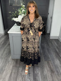 Sahara tassel dress-Black/Gold