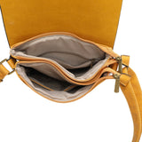 Mustard two compartment satchel bag