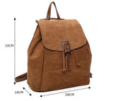 Large backpack in Lux faux suede-Navy